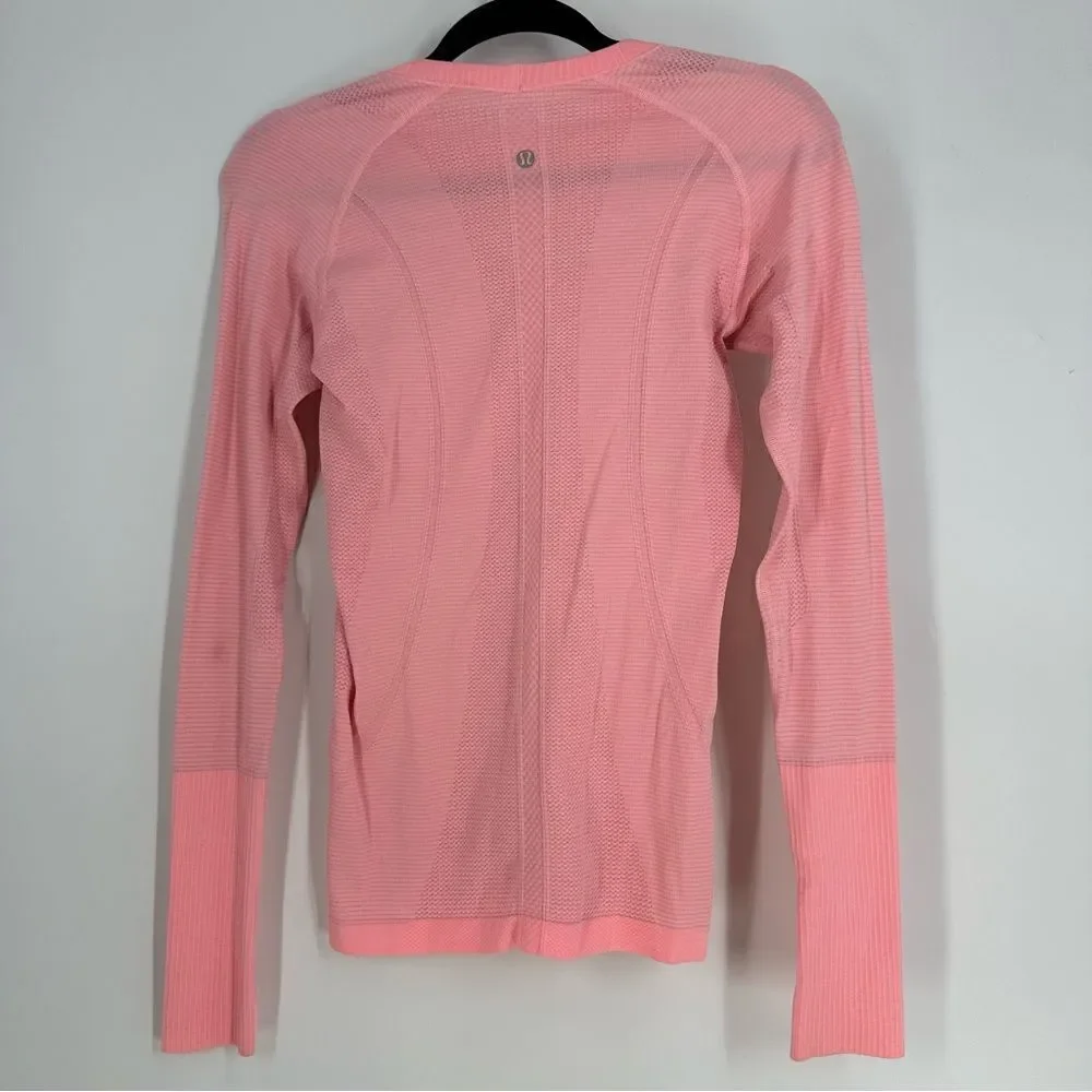 LULULEMON Swiftly Tech Neon Coral Longsleeve sz 6